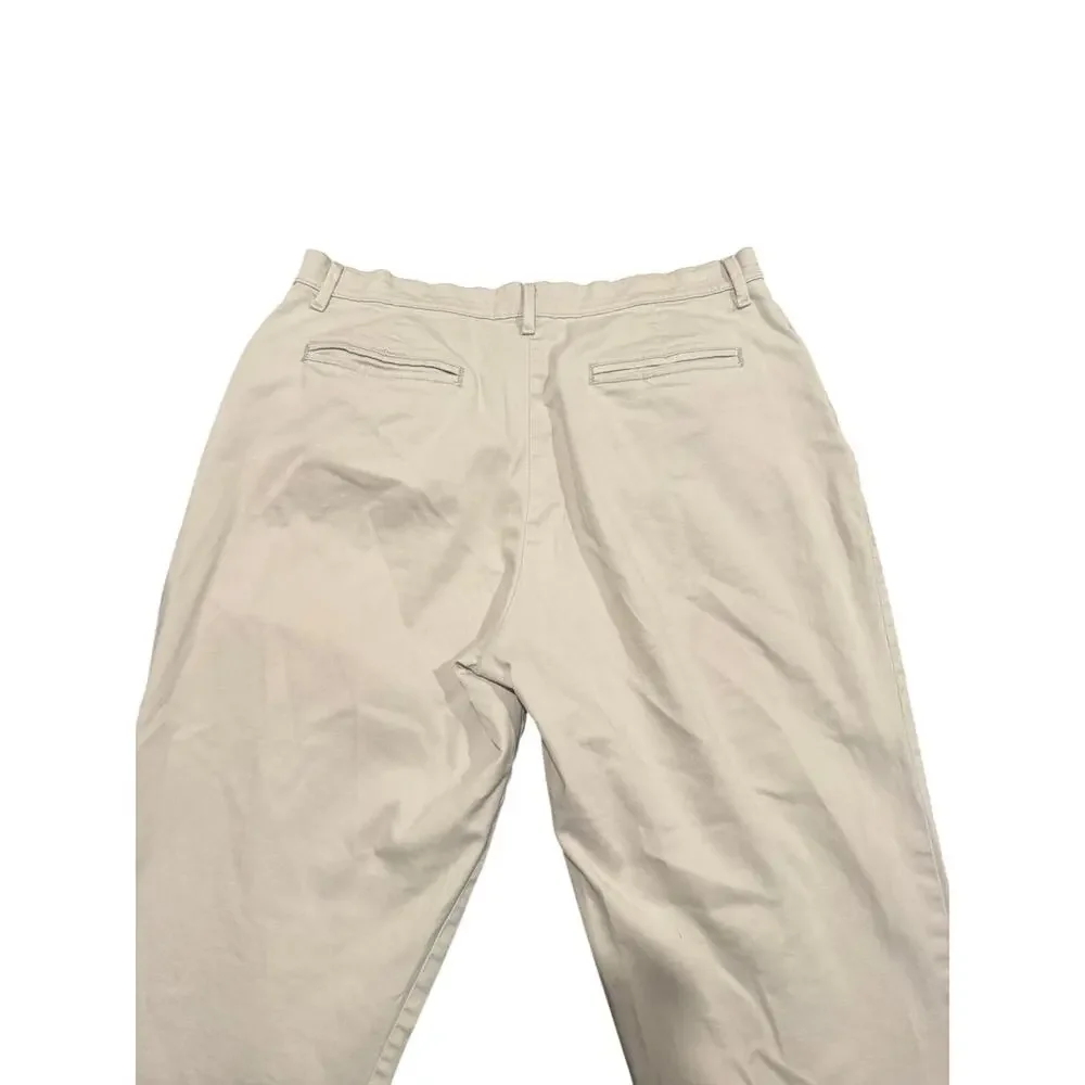 Lee Women's Parchment All Day Relaxed Fit Straight Leg Khaki Pants Size 10